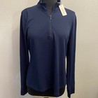 Tommy Bahama Everyday Active Navy Blue Quarter Zip Pullover Top Womens Large New