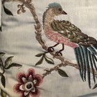 Martha Stewart Embroidered Floral Nightingale Bird Decorative Throw Pillow 15   