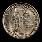 1919-s 10c Mercury Silver Dime - Luster - Unc