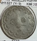 Ah1327 Year 9th Turkey Ottoman 20 Kurus Silver Coin Km-780 Xf
