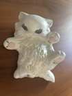 Vintage White Ceramic Persian Cat kitty Laying On Back