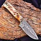 Custom Made Forged Damascus Steel Blade Hunting Knife Survival Camping 2935