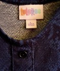Lularoe Women s Blue Solid Knit Romper L Short Sleeve Drawstring Waist