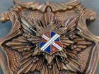 Vintage Victorian Heraldic Family Crown Coat Of Arms Large Brooch Pin