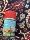 Vintage 1957 Disneyland Castle   Jungle Ride Aladdin Metal Lunchbox With Thermos