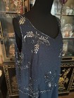 J Kara Sweet Heart Neck Mother Of Bride Blue Evening Dress Beaded Sleeveless 16w