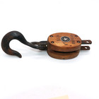 Vintage 3  Boston   Lockport Block Tackle Co  Wood   Cast Iron Pulley     usa