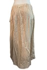 Midnight Sky Women   s Large Beige Linen Blend Tiered Button Front Midi Skirt  Nwt