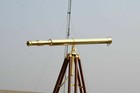 Nautical W tripod Stand Design 64 floor Standing Brass Harbor Master Telescope