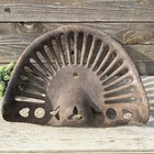 Old Cast Iron Tractor Seat Antique Two Cracks Farmhouse Heavy