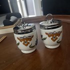 2 Vintage Royal Worcester Palmyra Medium Porcelain Egg Coddlers King Size Read