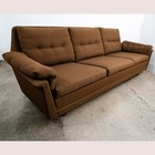 Mid Century Danish Modern Sofa Teak Ryesburg Mobler Brown Tufted Vintage 3 Seat
