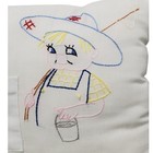 Vintage Hand Embroidered Tooth Fairy Pillow  9  X 10  X 4   Pre-loved
