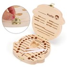 Nashrio Baby Tooth Box Wooden Kids Keepsake Organizer Gift For Baby Teeth  Cu   