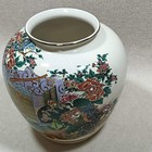 Kutani Ware Vase Imperial Cart Bird Floral Antique Ceramic Japan