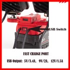 Cordless Dual Head Led Work Light  For Milwaukee 18v Li-ion Battery W usb Qcc3 0