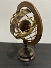 10  Vintage Metal Globe With Wood Base   Zodiac Astrology Signs Used Spins