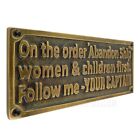 On The Order Abandon Ship Follow Your Captain Bronze Nautical Wall Plaque Sign