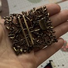 Brass Gold Tone Vintage Filigree Buckle For Belt Sash Dress Ribbon Clover Vines