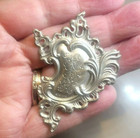Antique Sterling Silver Ornate  Bookplate Front Book Decoration Monogram Hbk