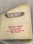 Vtg Blue And Black Lucinda House Pin brooch- Costume Jewelry