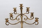 Brass Candelabra 7 Arm 7 Holder 14 5    Branch Candle Holder Unpolished Patina