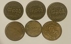Brass Tokens Mixed Lot Of 6 - Toys For Tots - Car Wash - Ballys Aladdin Castle