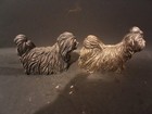 Vintage Pair 2 Sterling Silver Clad Dogs Terrier Shih Tzu Gl