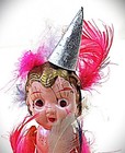Vintage Celluloid   Feather Carnival Doll