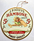 J  P  Alley s Hambone Sweets 5-cent Cigar Vintage Advertising Sign fan Pull