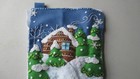 Christmas Stocking Felt Hand Stitched  Snowy Retreat Personalized Finished