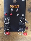 Halloween Red   Black Earrings Coffins Skulls Knifes Gothic Jewelry Nwt Look 