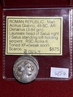 Roman Republic Silver Denarius Coin - Rome  49 Bc - Man  Acilius Glabrio