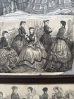 Antique 1800s Victorian Women   s Fashion 3 Prints Street Home Children Dresses
