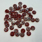 Vintage Ox Hide Red Metal Buttons Lot 50  Workwear Overall Suspender Buttons