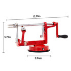 3-in-1 Stainless Steel Hand-crank Apple Peeler Slicer   Corer     Red Kitchen Tool