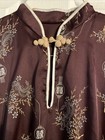 Vintage Chinese Style Cheongsam Long Dress Brown Sleeveless Vtg Asian