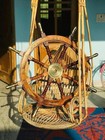 36 Inch Nautical Ship Wheel  Rosewood Brass Steering Wheel  Pirate Decor Coastal
