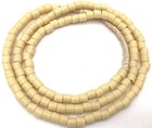 Fine Vintage Czech Bohemian Glass Opaque Cream Cylinder African Trade Beads