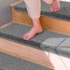 2 Pcs 29 5x9 5x1 5 Inch Bullnose Carpet Stair Treads Washable Edging Grey