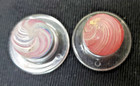 Antique Peewee Onionskin Marbles Pink Blue White 1880s German Glass 2pc Set