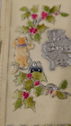 Antique  to Greet You  Embossed Celluloid Cat Collectable Good Luck Horseshoe