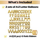  52 Pcs  16  Foil Gold Letter Balloons 2 Sets Of A-z  Mylar Aluminum Hanging    