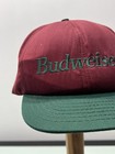 Vintage Budweiser Hat Cap Snapback Burgandy Green Mens Advertising Usa Hat