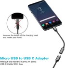 Micro Usb To C Adapter  2-pack  Female Type C Male Black 