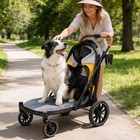 Xxl Heavy Duty Pet Stroller With Dual Entry Safety Leash Foldable Dog Pushchair