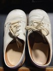 Vintage 1950s White Leather Toddler Childs Girl Shoes Size 8 With Leather Soles