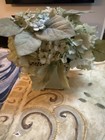 Silk Hydrangea Floral Arrangement In Ceramic Square Vase     10    X 14   