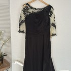 Nwt Lanting Bridal Black Cream Mesh Lace Dress Formal Wedding Goth Demure Witchy