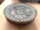 Set Of 4-19thc Chinese Famille Rose Medallion Porcelain 7   Reticulated Plates